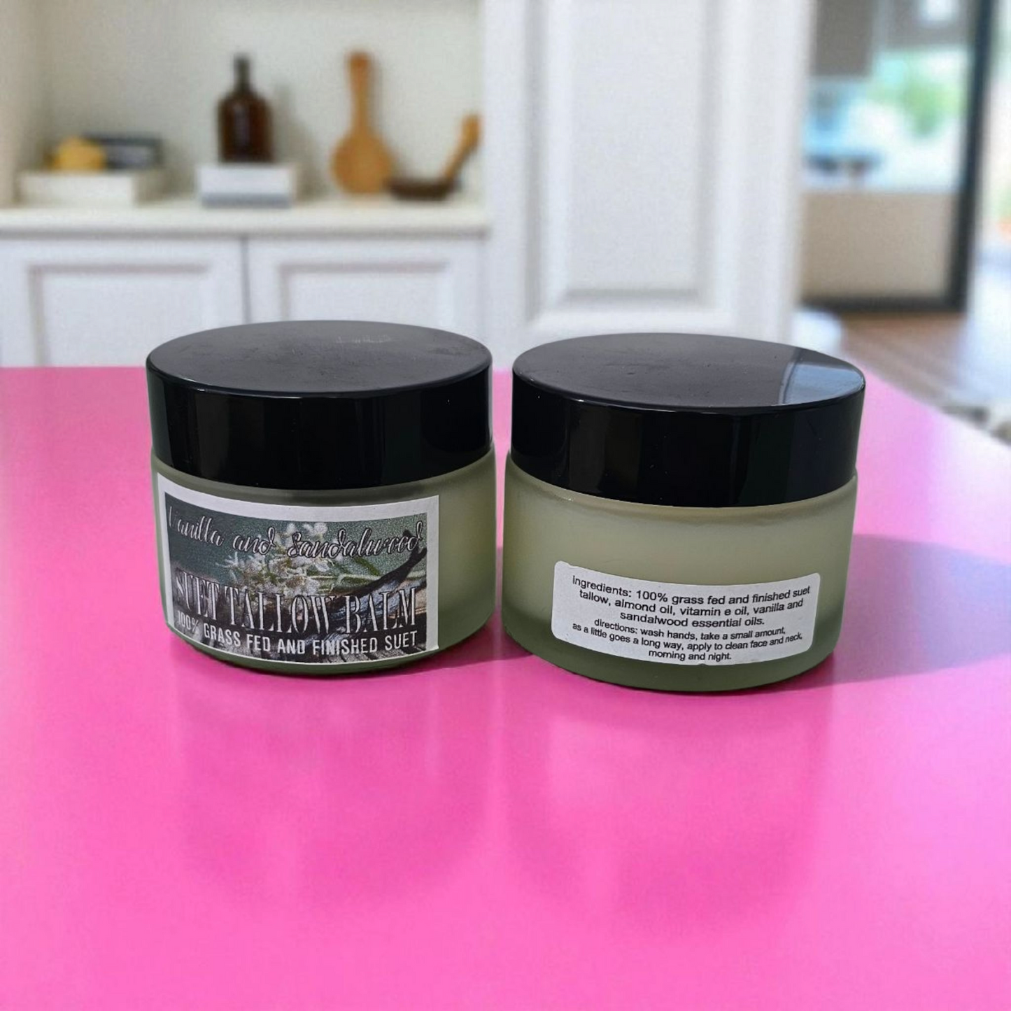 Vanilla Sandalwood Suet Beef Tallow Facial Balm / Baume au Suif de Bœuf, Vanille et Bois de Santal
