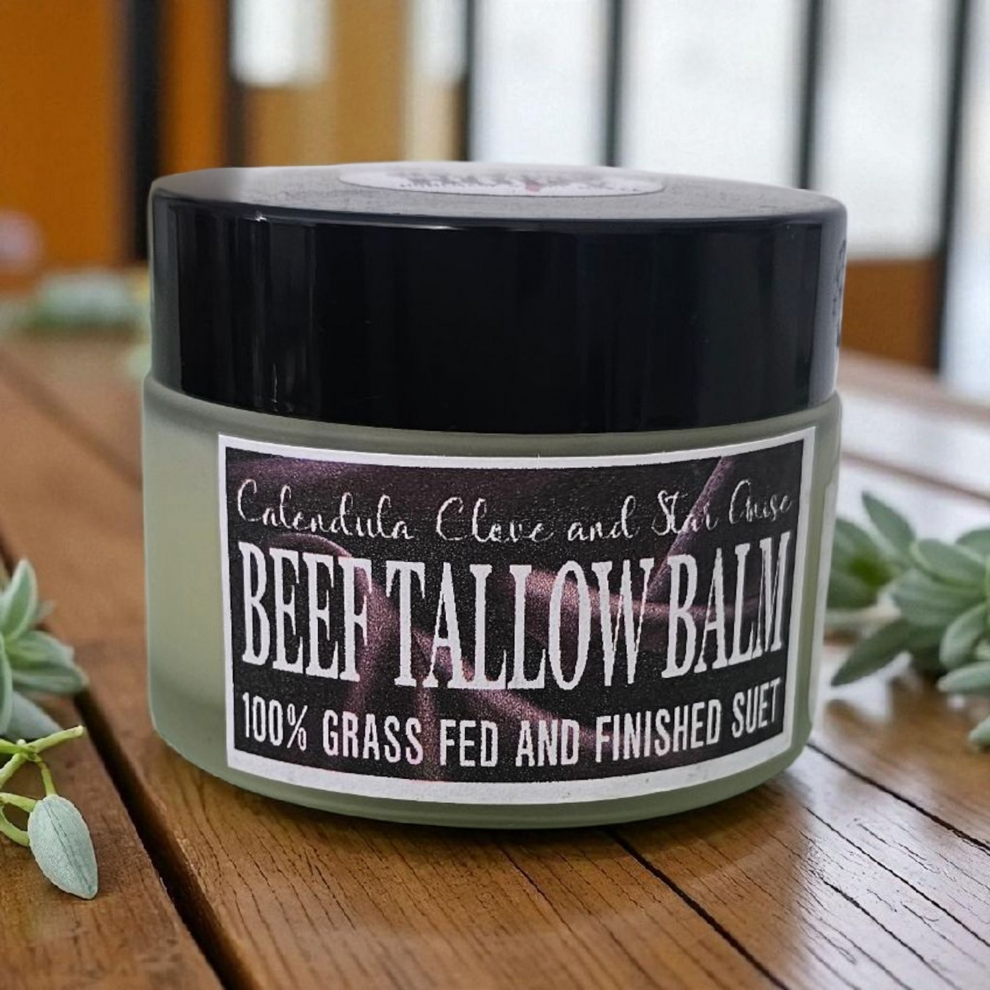 Calendula Clove and Star Anise Facial Suet Beef Tallow Balm/ Baume pour le visage au suif de boeuf, calendula, clou de girofle et anis étoilé