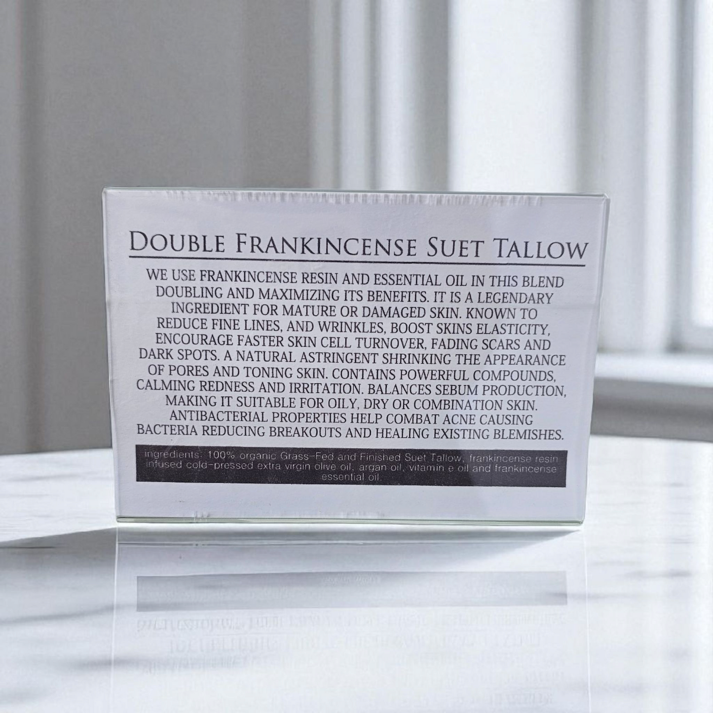 Double Frankincense Suet Beef Tallow Facial Balm/ Baume facial au suif de bœuf, au double encens