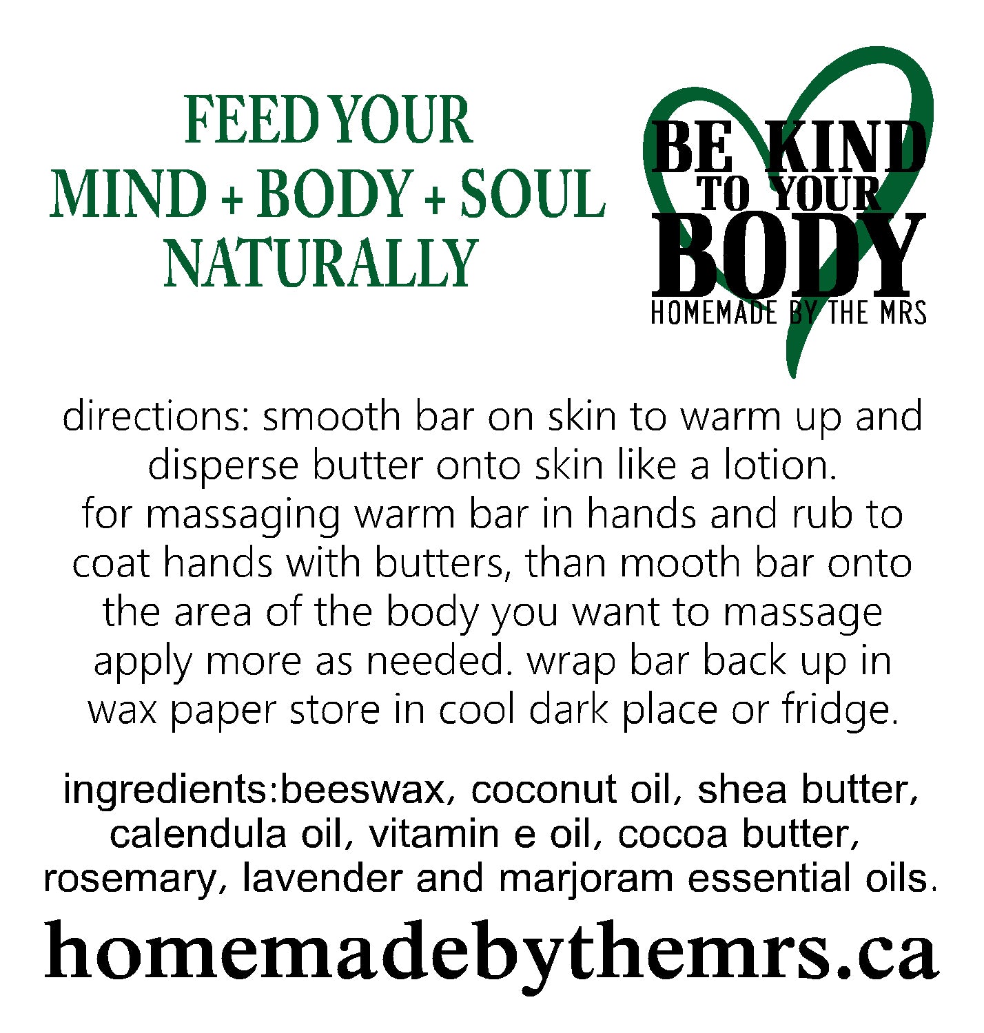 Aches and Pains Massage Lotion Bar / Douleurs & Courbatures – Barre de Massage Hydratante
