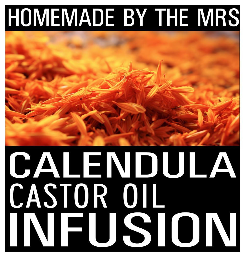 Calendula Flower Castor Oil Infusion / Infusion d’huile de ricin à la fleur de calendula