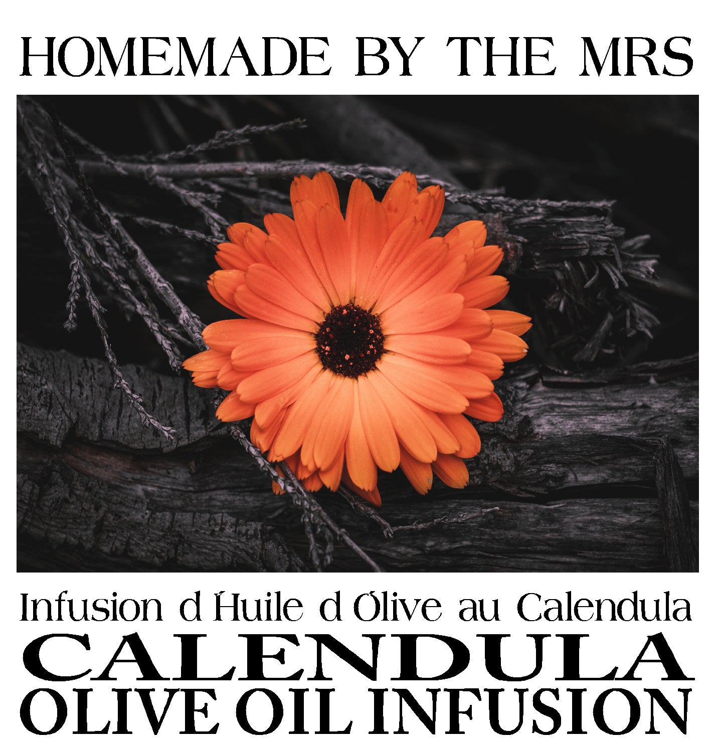 Calendula Infused Olive Oil 4oz / Huile d'Olive Infusée au Calendula – 4oz