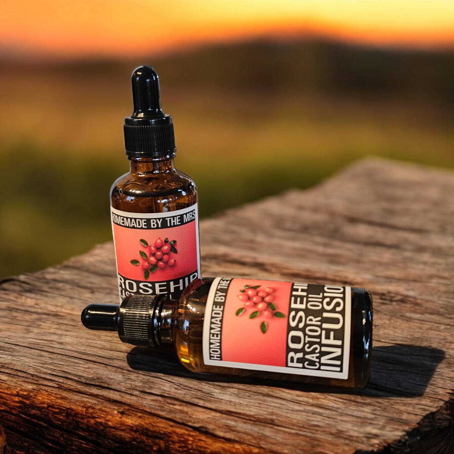 Rosehip Castor Infused Oil / Huile infusée à la rose musquée et au ricin
