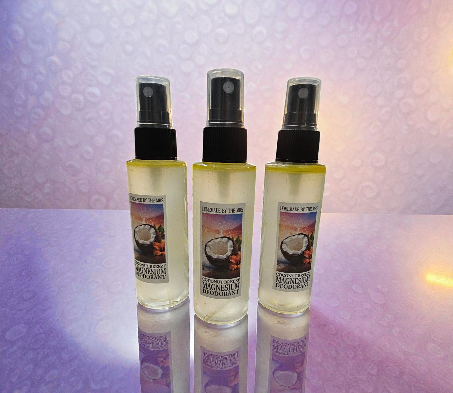 Deodorant Aloe and Magnesium Spray (Coconut Breeze) 2oz clear misting spray bottle