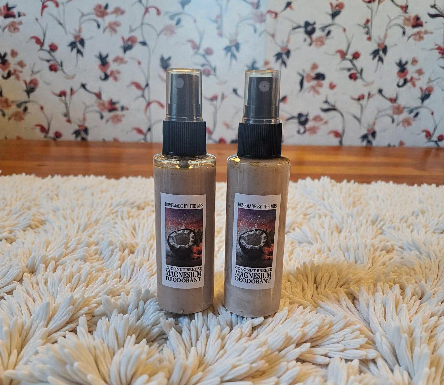 Deodorant Aloe and Magnesium Hydroxide Spray (Coconut Breeze) 2oz clear misting spray bottle