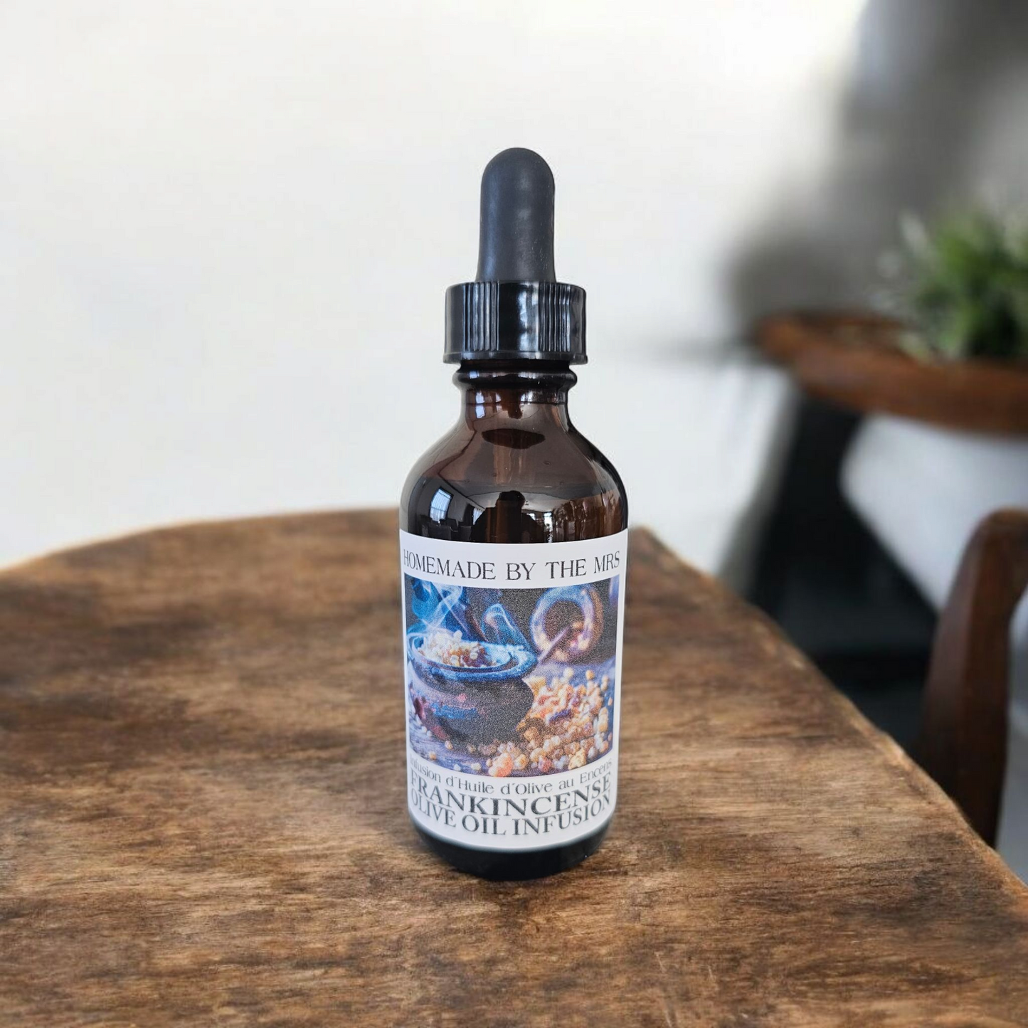 Frankincense Resin Infused Herbal Olive Oil / Huile d'olive aux herbes infusée à la résine d'encens