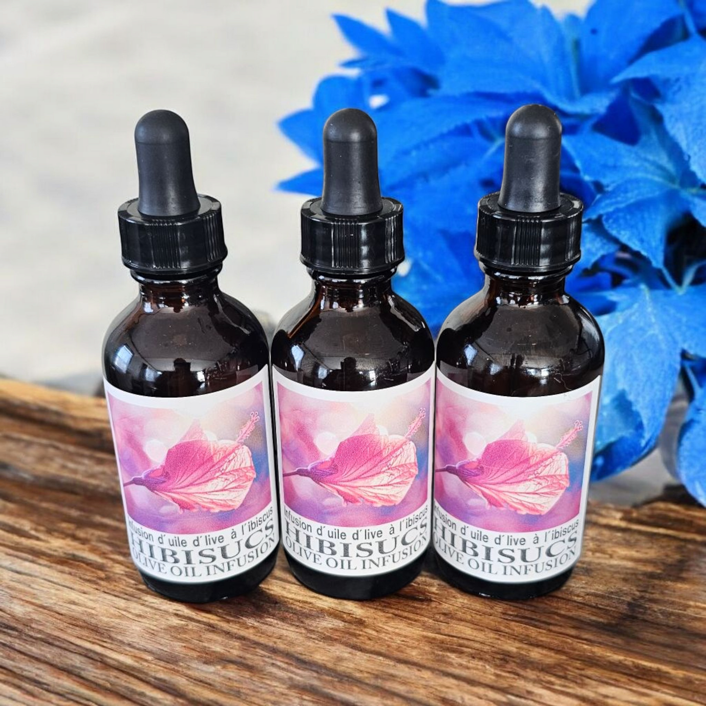 Hibiscus Olive Oil Windowsill Herbal Infusion (4oz) / Macérât Maison d’Hibiscus et d’Huile d’Olive (120 ml)