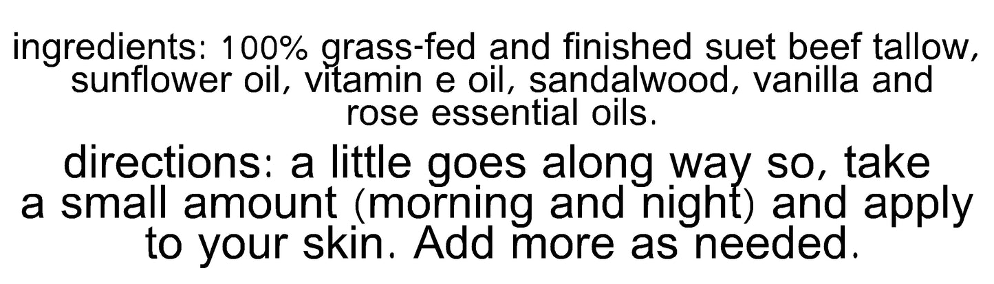 Hibiscus Sunflower Oil Suet Tallow (2oz Frosted Glass Jar)