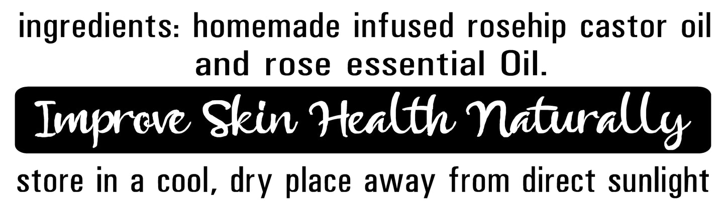 Rosehip Castor Infused Oil / Huile infusée à la rose musquée et au ricin