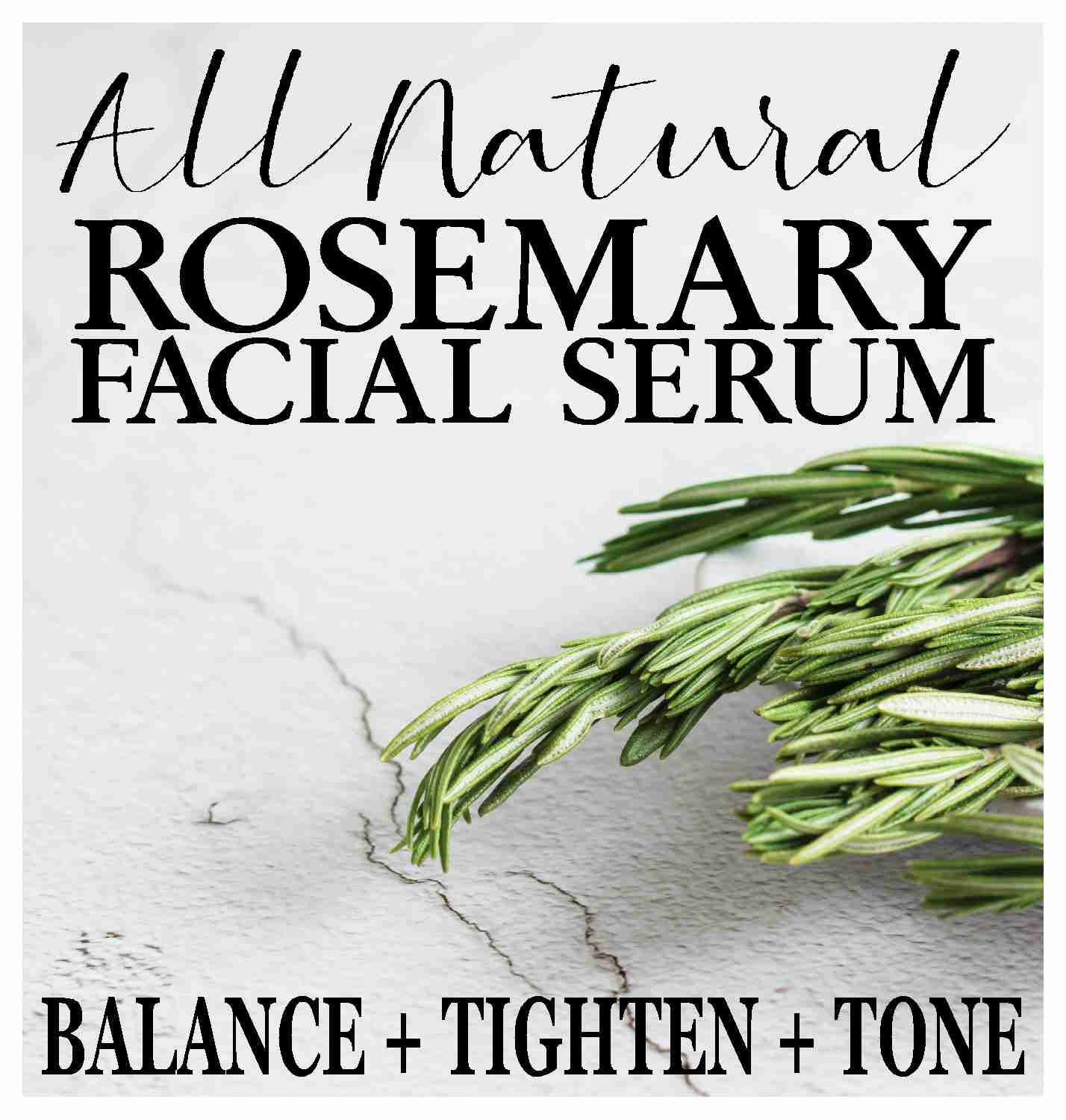 Rosemary Oil Facial Serum 100ml Airless Pump Bottle / Sérum Visage à l'Huile de Romarin – Flacon Airless 100ml