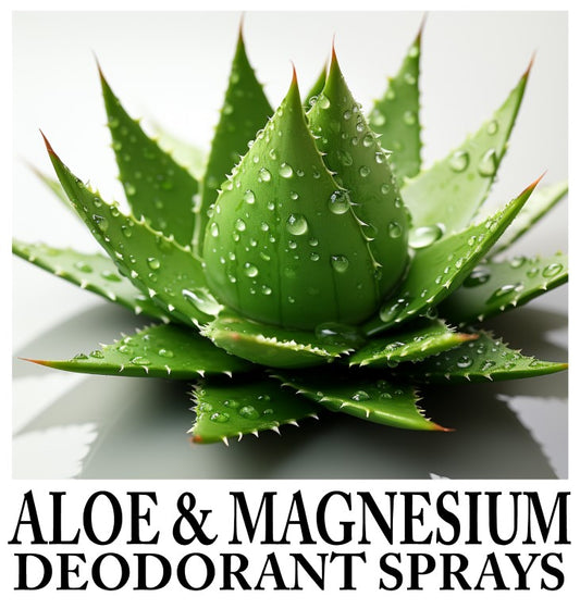 Aloe and Magnesium Hydroxide Deodorant Spray Collection (2oz clear misting spray bottle)