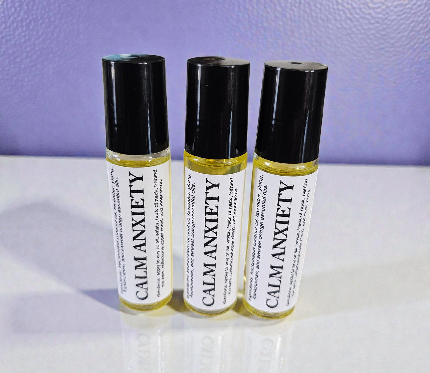 Botanical Wellness Rollers (Calm Anxiety) 10ml Amber Roller Applicator