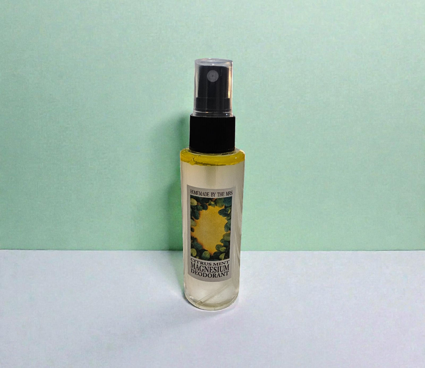 Deodorant Aloe Vera and Magnesium Spray (Citrus Mint) 2oz clear misting spray bottle
