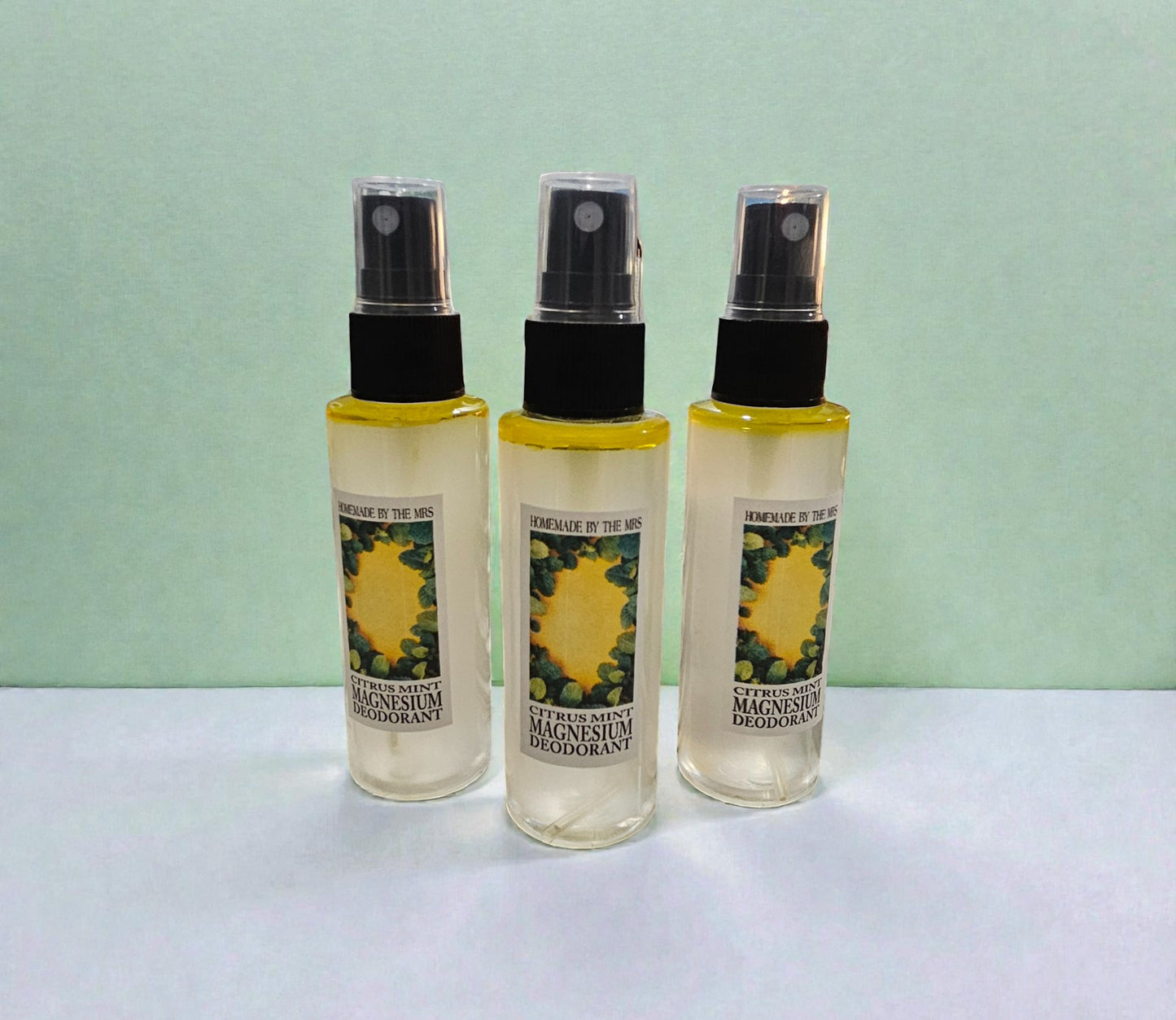Deodorant Aloe Vera and Magnesium Spray (Citrus Mint) 2oz clear misting spray bottle
