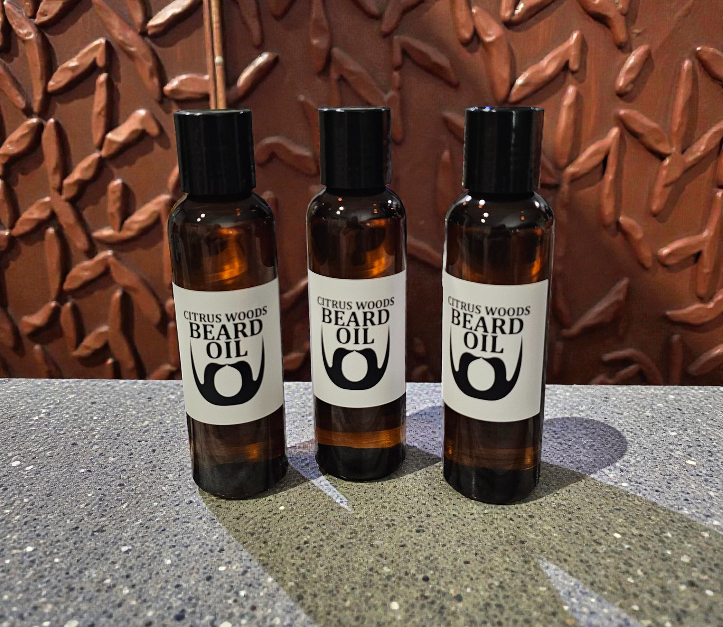 Beard Oil (Citrus Woods) 4oz Amber Squeeze Bottle