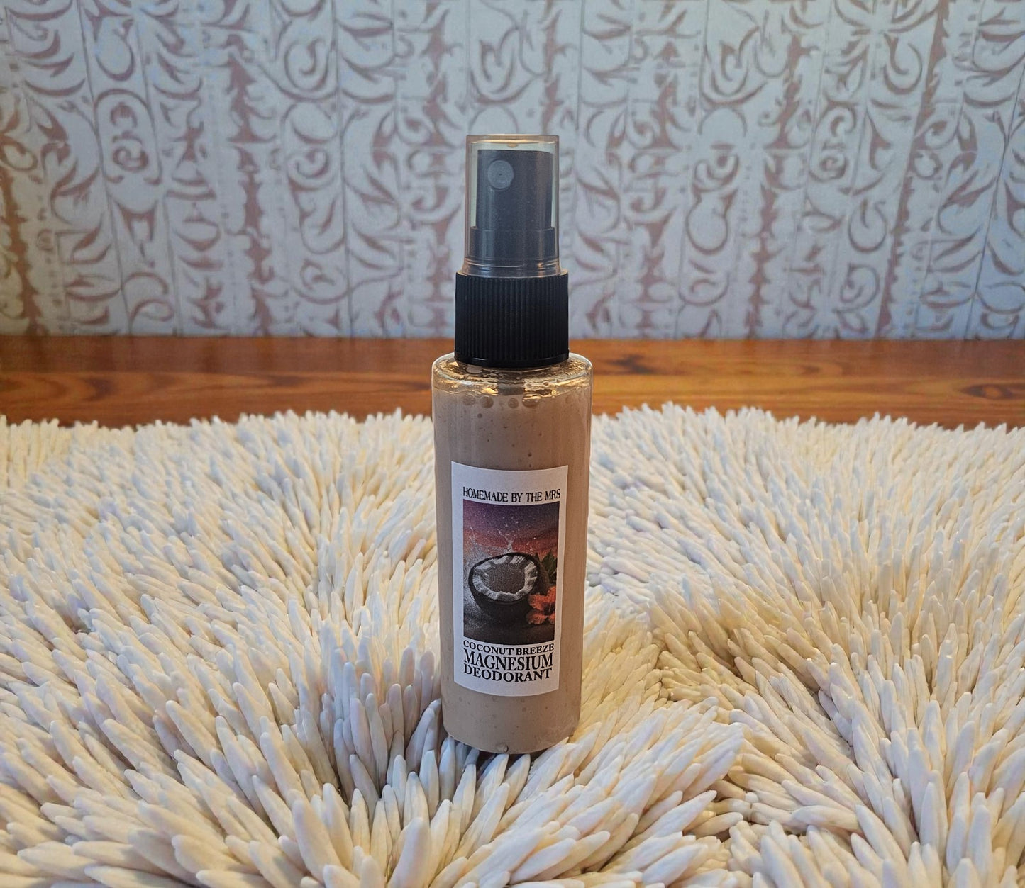 Deodorant Aloe and Magnesium Hydroxide Spray (Coconut Breeze) 2oz clear misting spray bottle