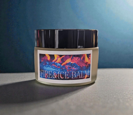 Muscle and Joint Pain Relief (Fire & Ice Balm) 2oz frosted glass container
