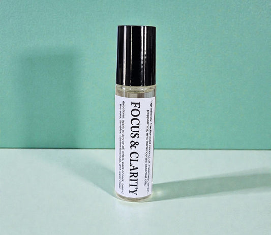 Botanical Wellness Rollers (Focus & Clarity) 10ml Amber Roller Applicator