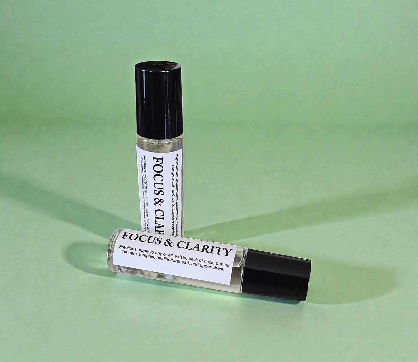 Botanical Wellness Rollers (Focus & Clarity) 10ml Amber Roller Applicator
