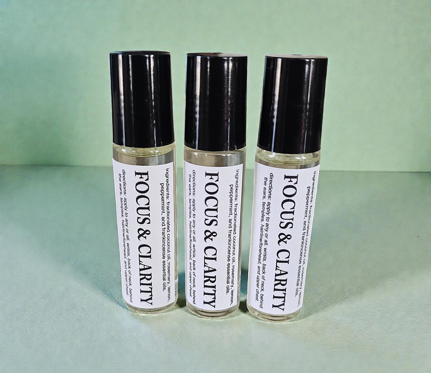 Botanical Wellness Rollers (Focus & Clarity) 10ml Amber Roller Applicator