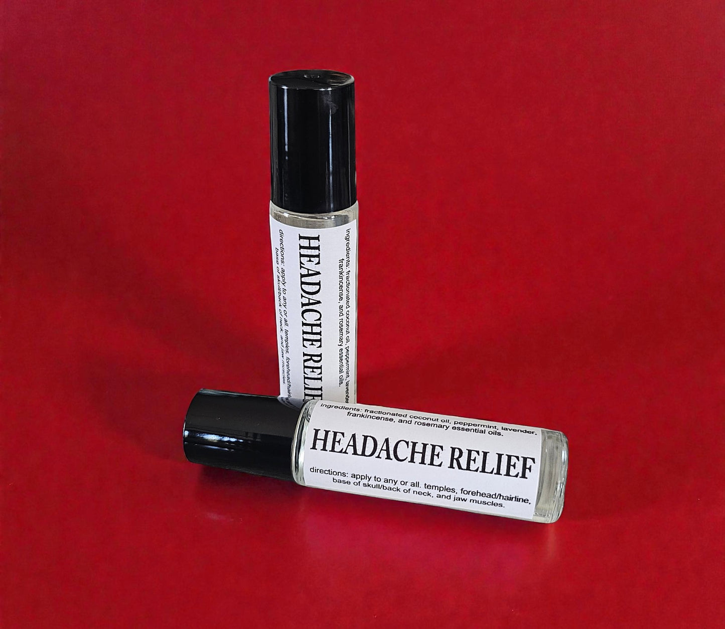 Botanical Wellness Rollers (Headache Relief) 10ml Amber Roller Applicator