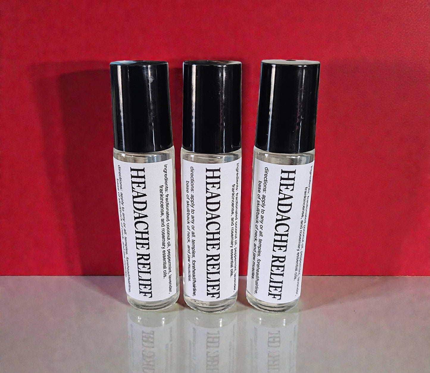 Botanical Wellness Rollers (Headache Relief) 10ml Amber Roller Applicator