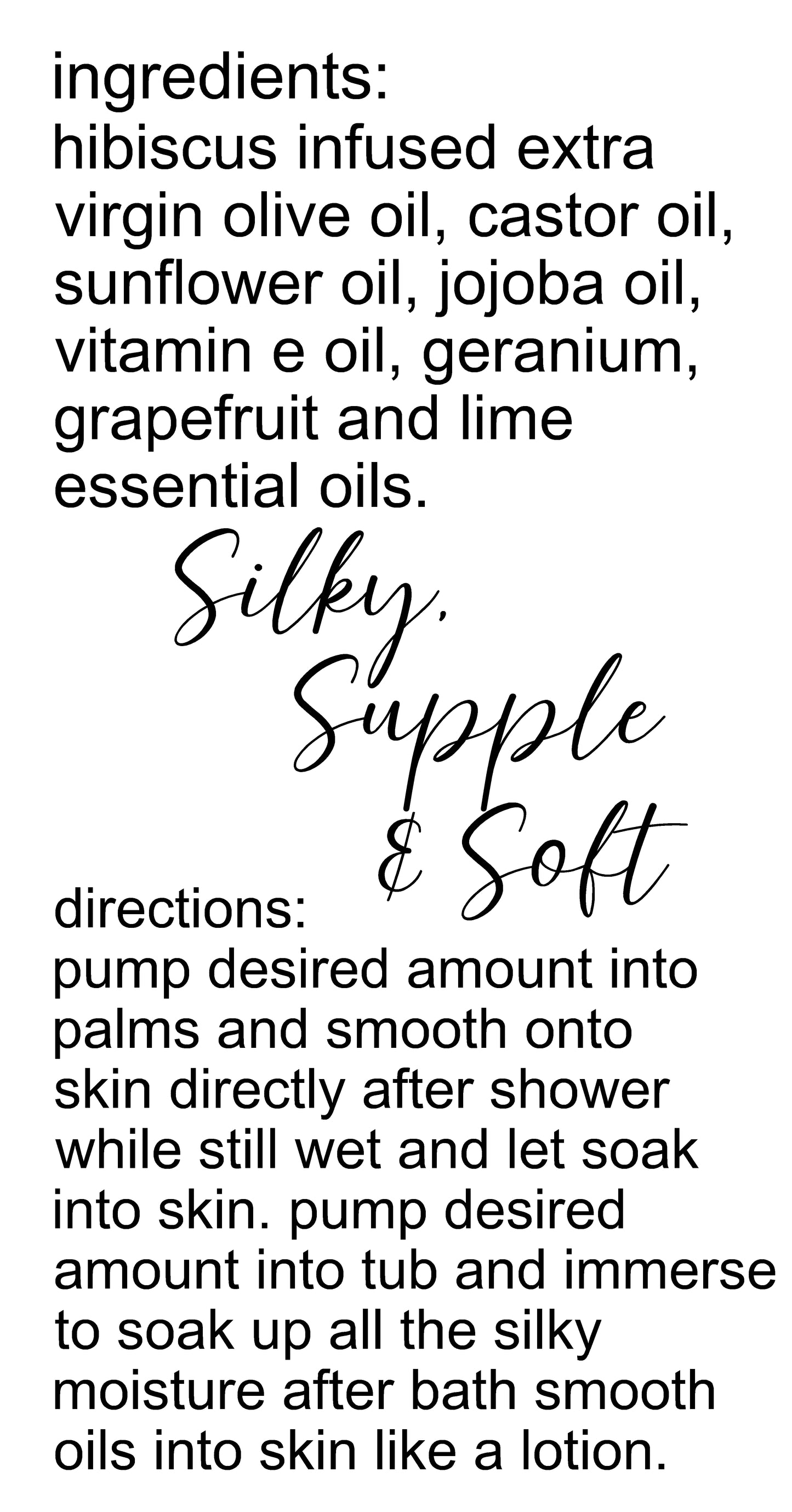 Hibiscus Shower and Bath Oil Moisturizer (8oz) / Huile Hydratante de Douche et de Bain à l’Hibiscus (240 ml)