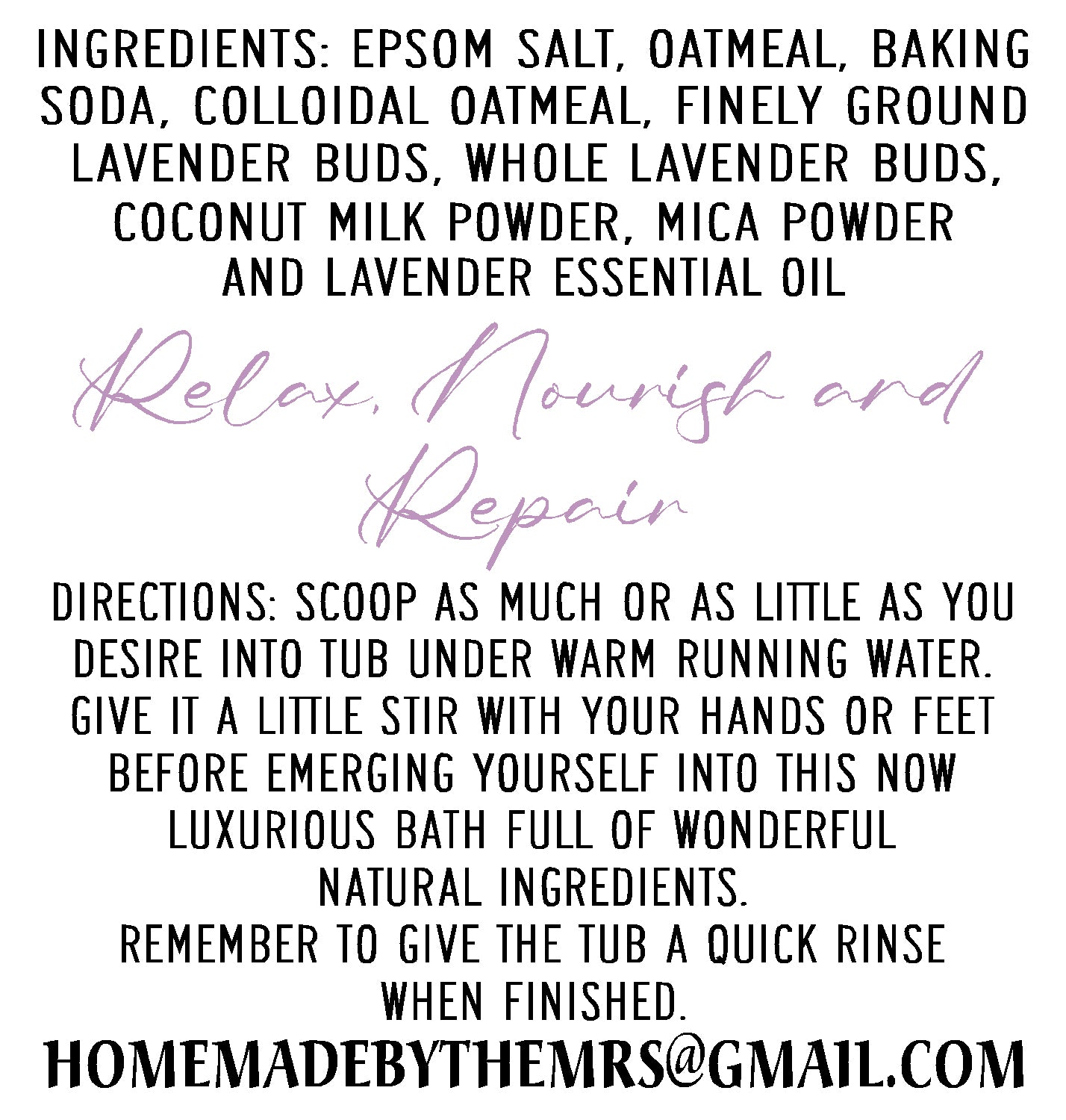 Lavender Coconut Milk Oatmeal Bath Soak (20oz) / Bain Lait de Coco, Avoine & Lavande (Sac de 20 oz)