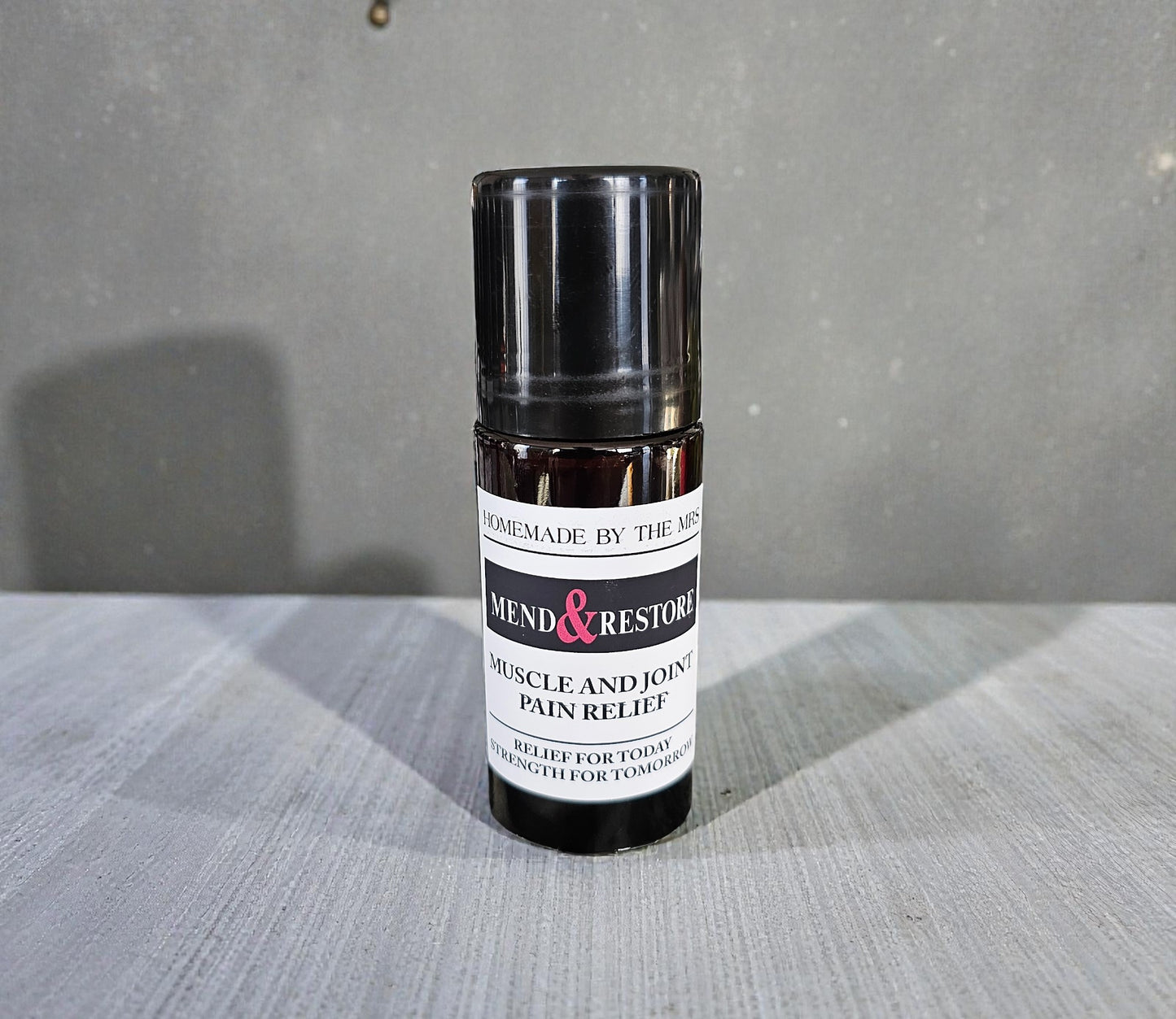Muscle and Joint Pain Relief (Mend & Restore Oil) 50ml Glass Amber Roller Applicator Bottle