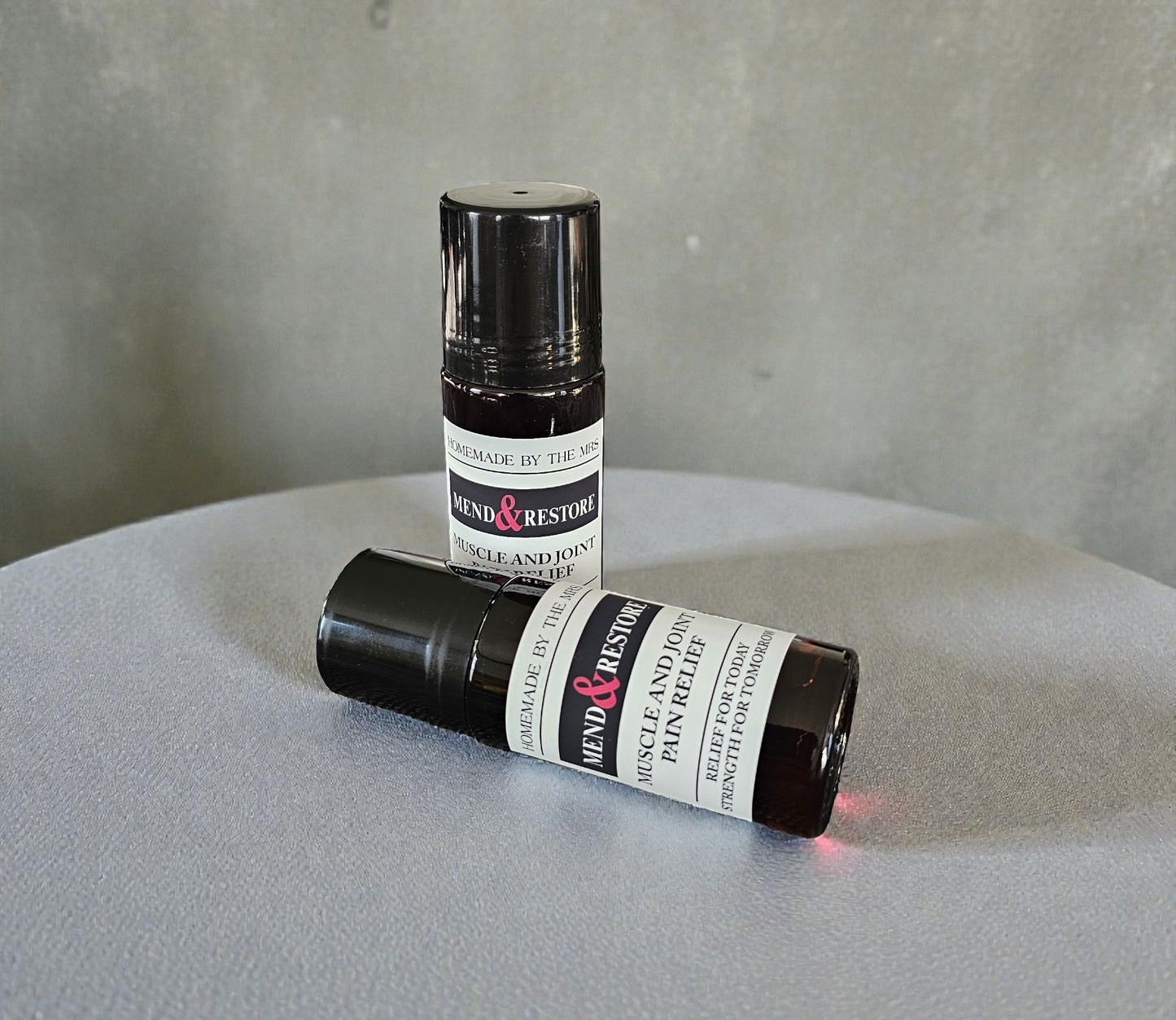 Muscle and Joint Pain Relief (Mend & Restore Oil) 50ml Glass Amber Roller Applicator Bottle
