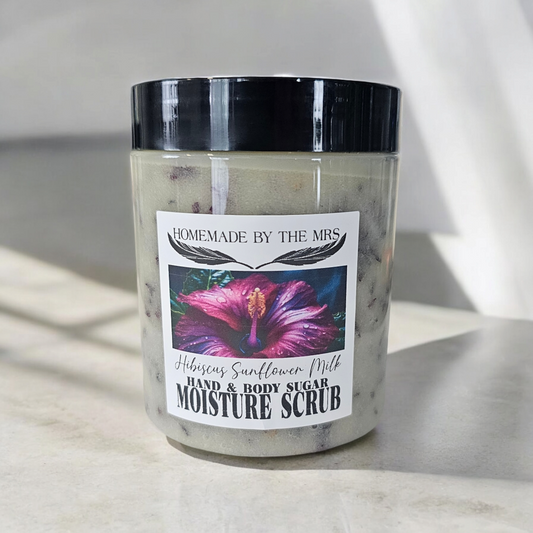 Hibiscus Sunflower Milk Moisture Sugar Scrub Hand and Body/ Gommage au sucre hydratant au lait d’hibiscus et de tournesol pour les mains et le corps