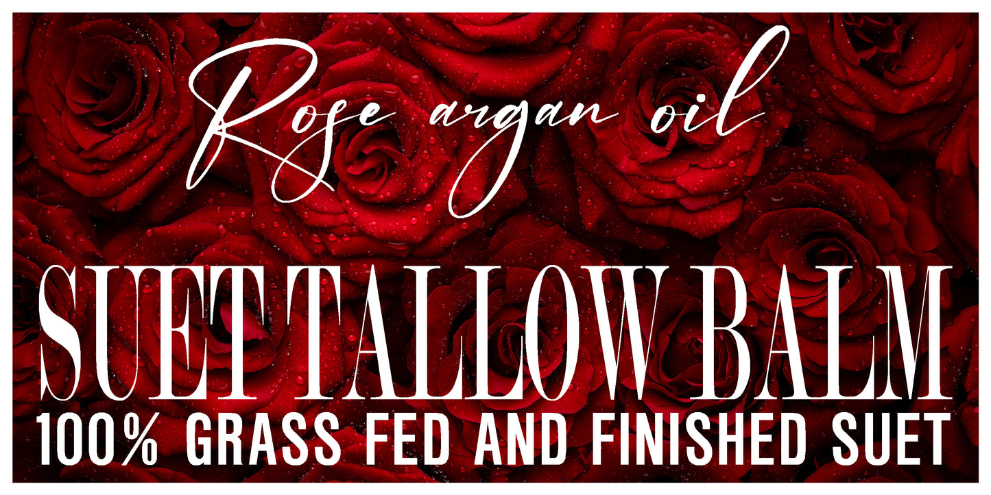 Rose Argan Oil Suet Tallow (2oz frosted glass jar)/Suif de Bœuf à la Rose et à l’Huile d’Argan (pot en verre givré de 60 ml)