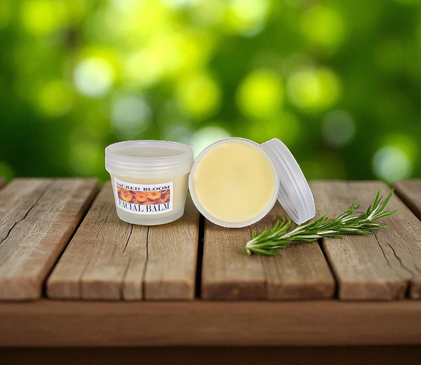 Sacred Bloom Facial Balm (2oz frosted glass jar)