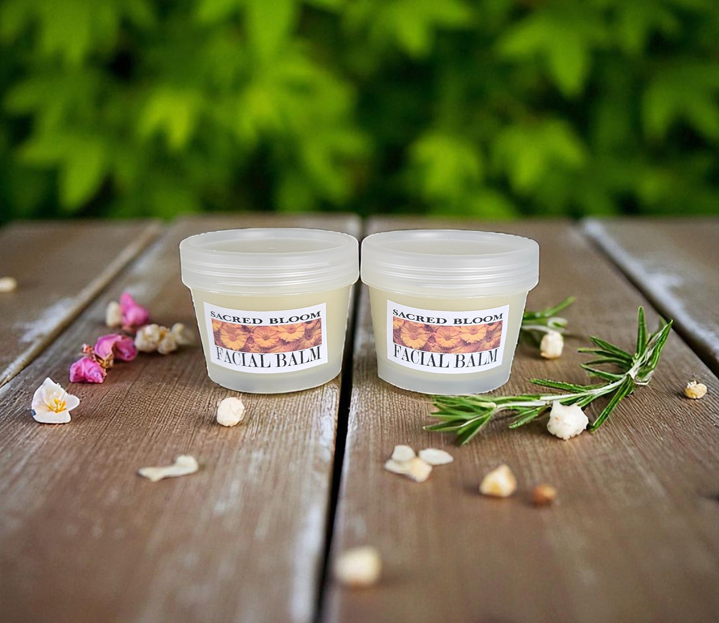 Sacred Bloom Facial Balm (2oz frosted glass jar)