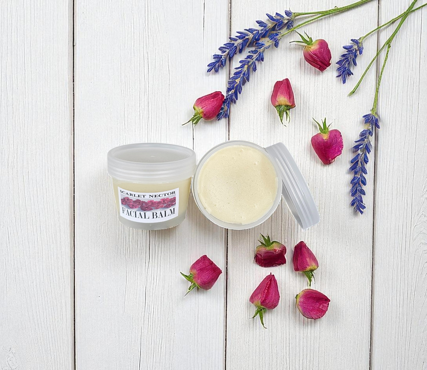 Scarlet Nectar Facial Balm (2oz frosted glass jar)