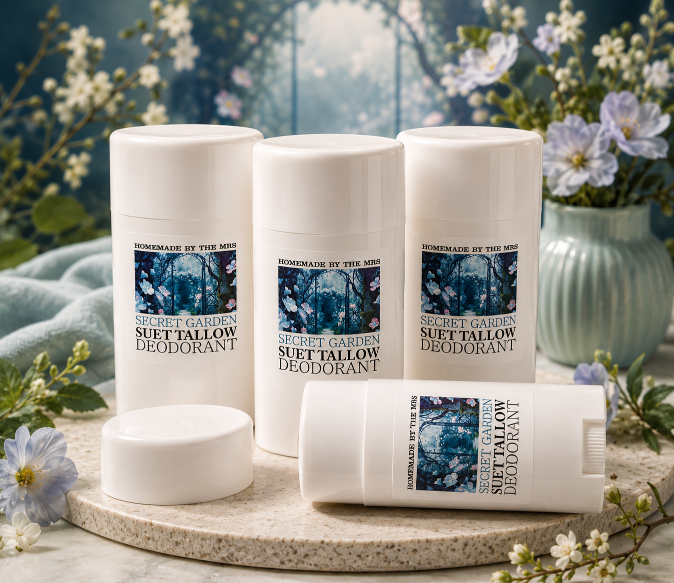 Deodorant Suet Tallow Magnesium (Secret Garden) 2.5oz Plastic Applicator