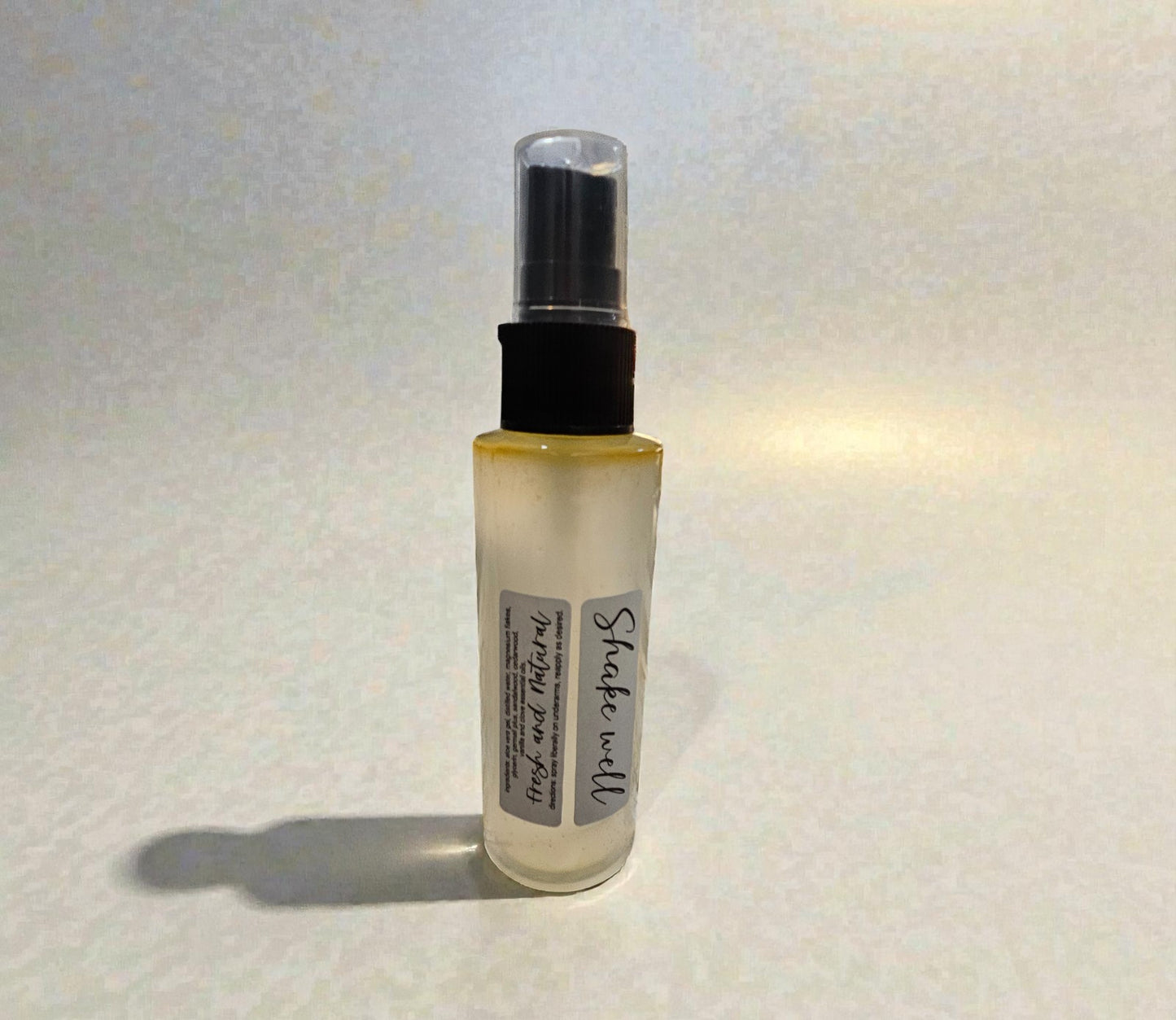 Deodorant Aloe and Magnesium Spray (Sultry Wood) 2oz clear misting spray bottle