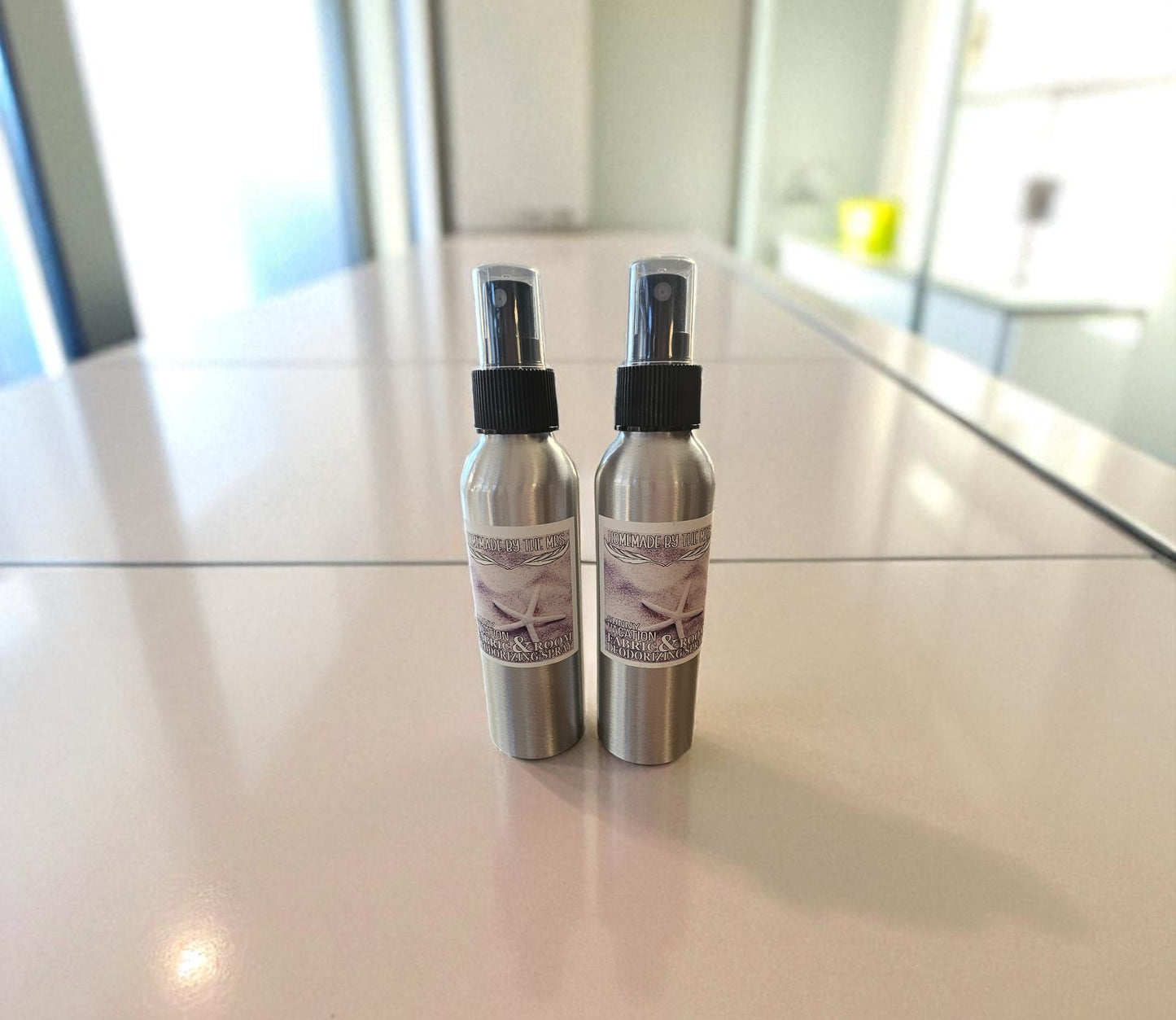 Sunny Vacation Fabric & Room Deodorizing Spray (4oz Aluminum Misting Spray Bottle)