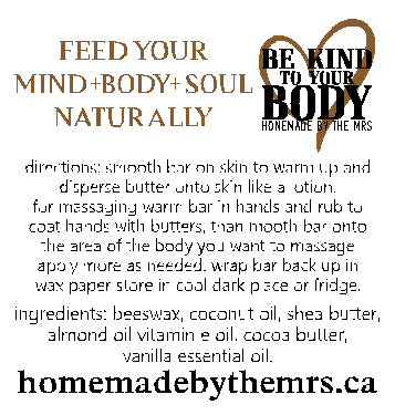 Vanilla Lotion Massage Bar / Barre de Massage Hydratante à la Vanille